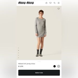 Miu Miu Gray Long Sleeve Tee